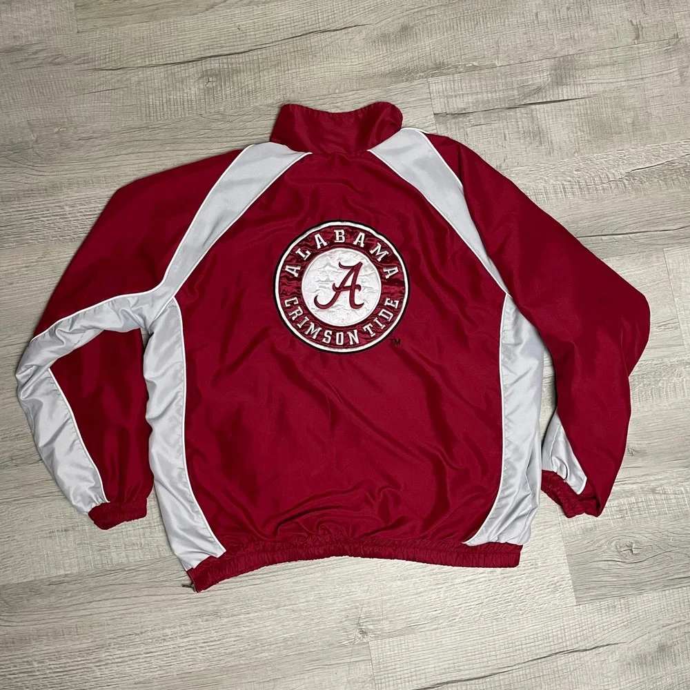 Alabama‎ Crimson Tide Jacket Mens XL 58 Sports Quarter Zip Windbreaker Red White
